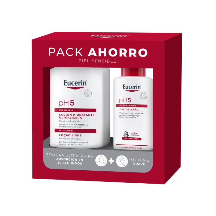 Eucerin pH5 Pack Loción Ultraligera 1000ml + Gel Baño 200ml